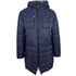 Plein Sport Padded Small Circular Logo Branded Navy Blue Long Jacket